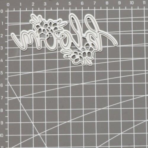 Scrapbooking Metal English Word Bloom Letters Flower Cutting Dies Craft Embossing Stamp Stencil Paper Card Making Template DIY