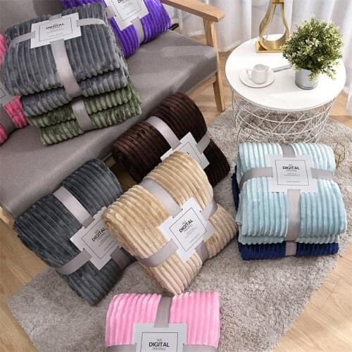 100x150cm Super Soft Flannel Blanket Warm Coral Fleece Throw Blanket for Bed Sofa Winter Sheet Bedspread 17 Colors