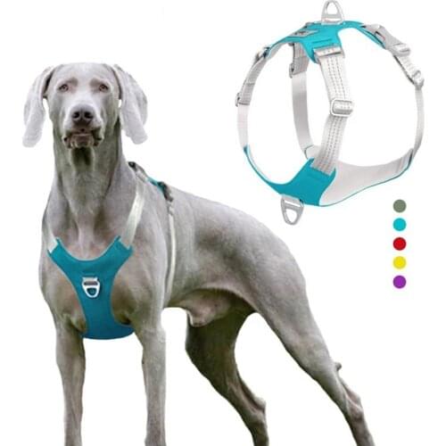 Outdoor Training Protective Dog Harness Adjustable Reflective Dog Chest Strap Vest Pet Dog Harness For Small Medium Large Dogs
