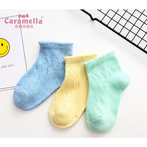 Caramella Spring Summer New Kids Socks Cute Infant Baby Candy colors Socks Boy Girl Ultra Thin Casual Mesh Cotton Socks