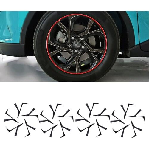 1 Set Vinyl Carbon Fiber Style Wheel Hub Tyre Sticker Decal Cover Fit for Toyota C-HR CHR 2018 2019 2020 2021