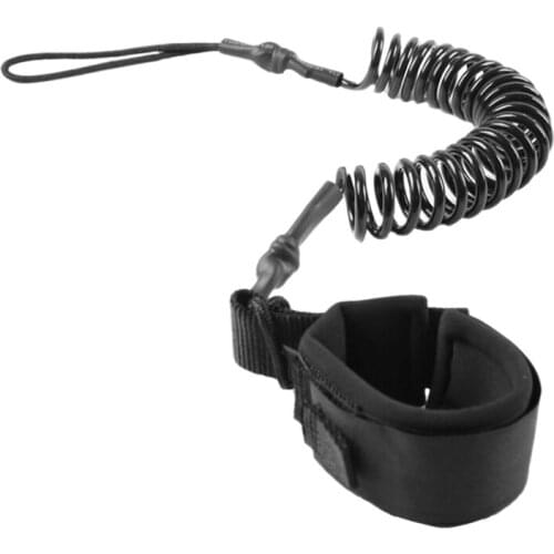 10.6Ft Ankle Leash Surfing Coiled Stand Up Paddle Board Black Tpu Paddle Board Foot Leg Rope Surfboard Raft Traction Rope