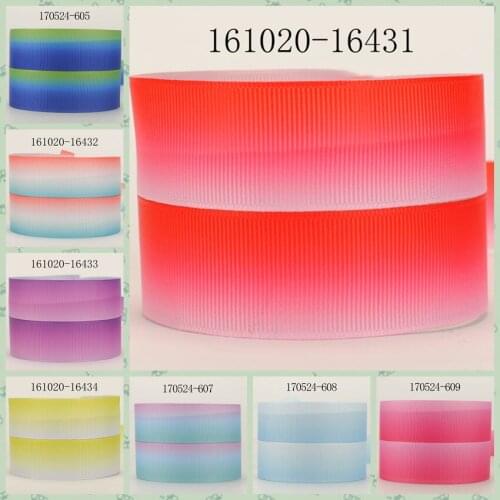 10yards -different sizes -cute Gradual change color ribbon printed Grosgrain ribbon