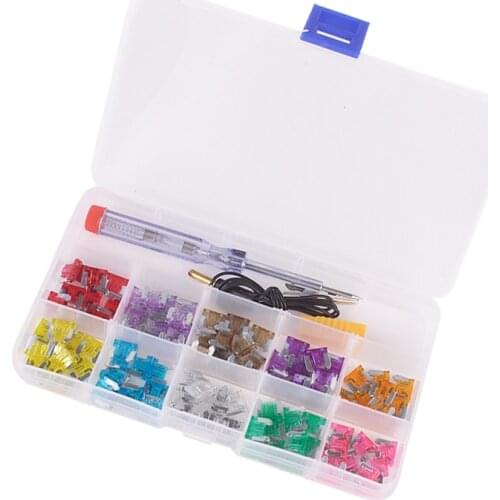 100pcs Car Micro Fuse 3/4/5/7.5/10/15/20/25/30/35A + Test Pen W/ Box