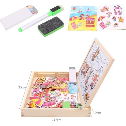 13 style Wooden Toys Magnetic Puzzle Drawing Board Puzzle 3D Puzzle Drawing Board Children Learning Educational Preschool Toys