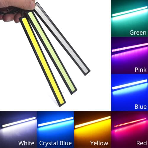 2X Auto Lamp Car Daytime Running Light Bulb Waterproof Aluminum Driving Fog LED Car Styling Ultra Bright COB 17cm Strip Lamp 12V