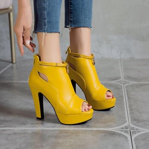 2021 summer new womens thick heel high heel shoes waterproof platform hollow fish mouth water drill sandals womens shoes