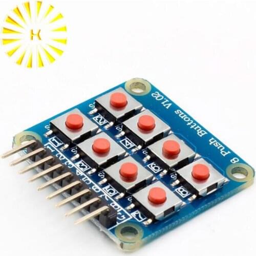 2x4 Keypad 4x2 Keypad 8 Push Buttons V1.00 Key Board Matrix Keyboard Button for Arduino AVR PIC 2*4 Module AVR PIC Connector