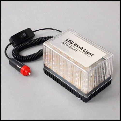 48 LED Amber/White Red Car Roof Flashing Flash Strobe Emergency Top Light Warning Lamp have magnet