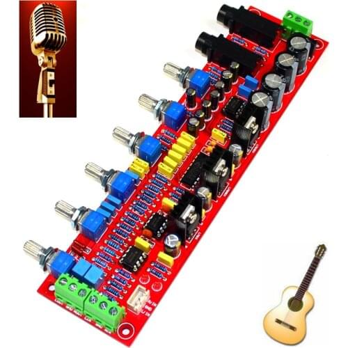 Free shipping PT2399 Microphone Karaoke Tone Board Preamplifier DIY Amplifier Module NE5532 Op With Adjustment Volume Control