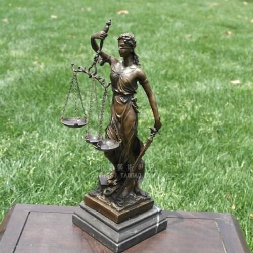 The goddess of justice goddess of copper sculpture arts and crafts European style art decoration home decoration gifts