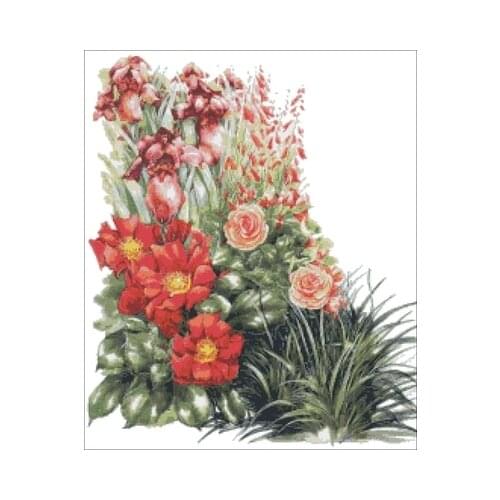 Flowers-Summer Flowers Needlework,For Embroidery,DIY 14CT Unprinted Arts Cross stitch kits Set Cross-Stitching Home Decor