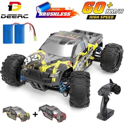 DEERC Brushless RC Cars 60KM/H High Speed Remote Control Car 4WD 1:18 Monster Truck All Terrain Off Road Truck Boys Gifts 300E