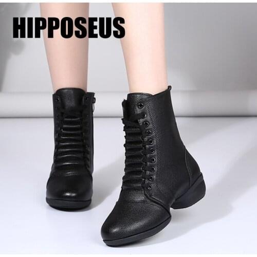 HIPPOSEUS Dance Shoes Women Modern Girls Tango Salsa Latin Dance-Shoes Ladies Ballroom Winter Dancing Shoes Warmer Ballet Boots