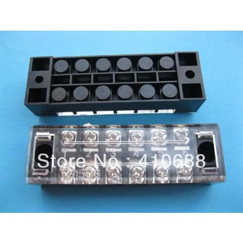 40 pcs 600V 15A TB1506 Terminal Block Double Row 6 Position