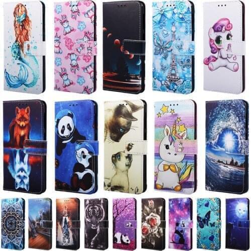 Leather Case For Samsung Galaxy A51 A71 Back Fundas Wallet Card Holder Stand Book Cover Panda Unicorn Painted Coque A515F/DS