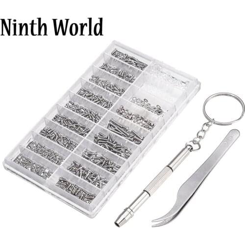 1000 Pcs Screws Nut Assortment + Screwdriver +Tweezers Glasses Optical Repair Tool Set For Watch/Eyeglass/ Sunglass/ Spectacles