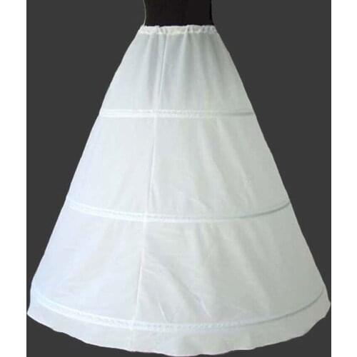 New Style Fresh Looking White 3 Hoops Crinoline Underskirt Petticoat Wedding Bridal Dress