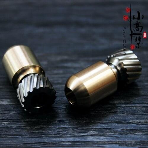 Titanium Alloy Brass Knife Bead Lanyard Pendant Umbrella Rope Pendant Zipper Flashlight Knife Pendant EDC Tool