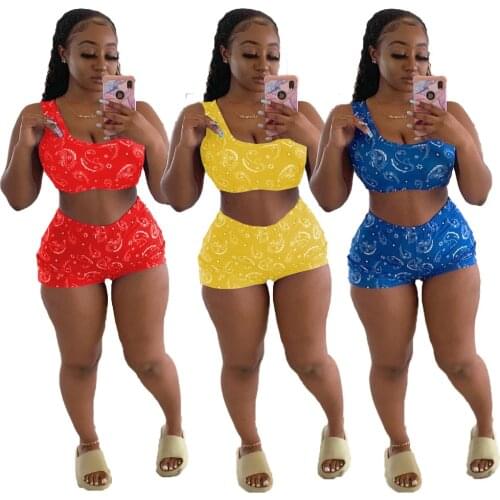 NY8060 2021 Summer Women Two Piece Set Active Tank Tops and Shorts Outifts Womens 2 Piece Sets Plus Size