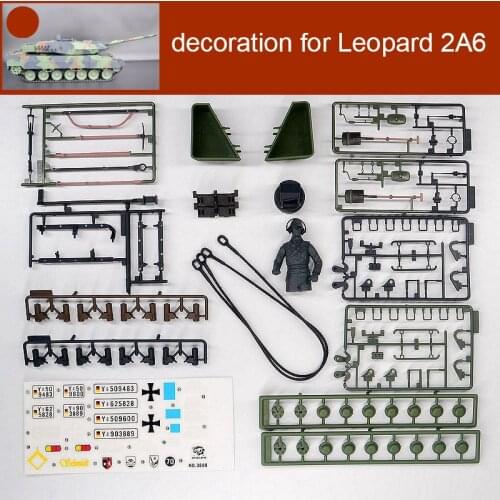 Plastic Decorations/Sticker/Front Light/Fence Replace Parts for 1/16 Henglong RC Tank Model Heng Long Germany Leopard 2A6 3889-1
