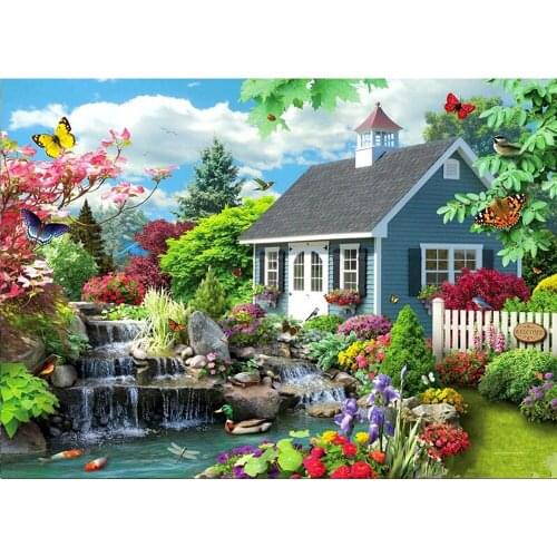 Full Square/Round 5D DIY Diamond Painting "Garden & house" pictures of Rhinestones 3D Diamond Embroidery wall decoration FG1787