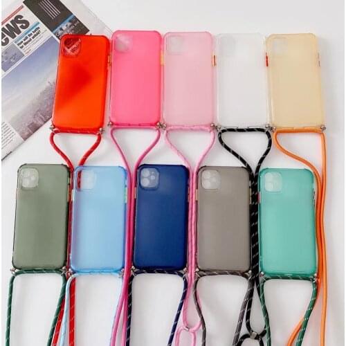 Transparent Crossbody Case For iPhone 12 11 Pro XS Max X XR 7 8 6 6S Plus 5 5S SE 2020 Adjustable Cord Lanyards Phone Case Cover