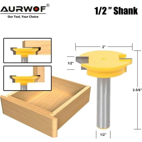 LAVIE 12mm 1/2 Straight Drawer Molding Router Bit Drawer Lock Tenon Knife Plug Wood Milling Cutter Door Woodworking Tool MC03005