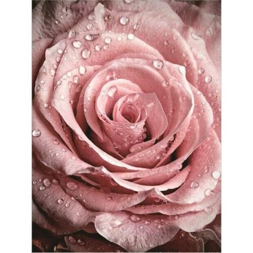 Needlework Diy Diamond Painting Pink Roses Handwork Diamond Embroidery Full Square Diamond Mosaic Decorative