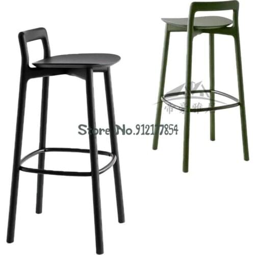 Nordic Solid Wood High Bar Chair Simple Modern Net Red Ins New Chinese Front Desk Chair Bar Ktv Bar Stool