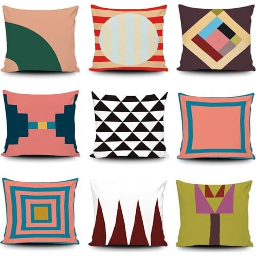 Modern Geometric Canvas Cushion Cover Nordic Style Decorative Pillowcase Throw Covers Gift By LVSURE For Living Room Sofa