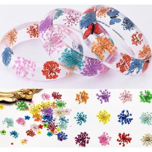 1Box 3 Mix Style Dried Flowers Decoration Natural Floral Sticker 3D Dry Beauty Nail Art Decals Epoxy Mold DIY Filling Jewelry