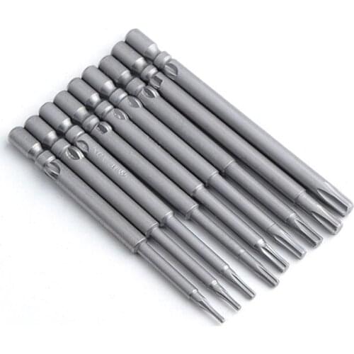 T4 T5 T6 T7 T8 T9 T10 T15 T20 Magnetic Torx Star Screwdriver Bit 800 4mm Shank S2 Electric Screwdrive 60mm Length
