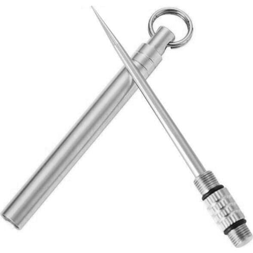 Titanium outdoor edc portable multifunctional toothpick bottle fruit fork camping tool toothpick tube stronger than dental floss