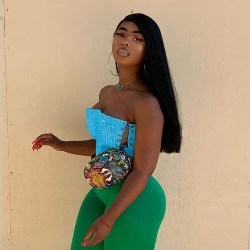 Ladies Fashion PU Leather Tank Tube Sexy Femme Strapless Tube Top Women Stylish Lace Up Cropped Top Summer Womens Tanks 2021