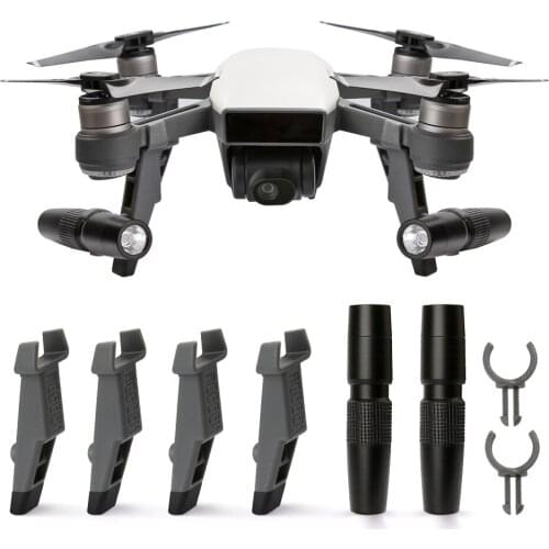 Extended Landing Gear Extension Legs Holder Skeletons with LED Light Headlamp Set Accessories For DJI Spark