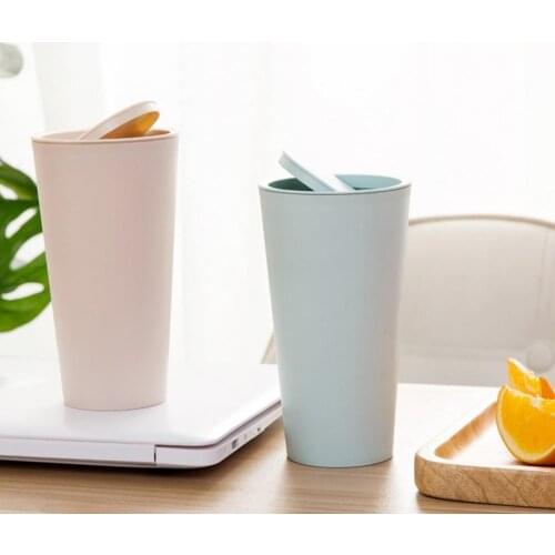 Home Office Trash Can Roll Swing Sundries Organizer Table Car Storage Bucket