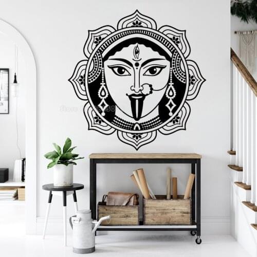 Lord Shiva Wall Stickers Yoga Lotus Pose Vinyl Wall Decals Mountain Meditation Home Decor Hindu God Removable Art Mural LL2058