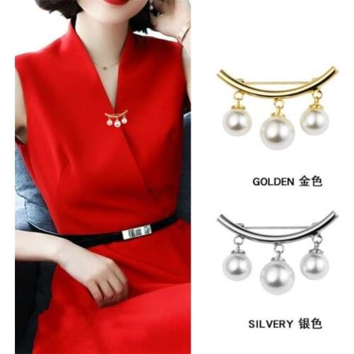 2 pieceWedding Clothes Decor Fashion Brooch Pin Women Pearl Dangle Brooch Pin Cardigan Shawl Clip Jewelryes Gift Brooch Pin Gift