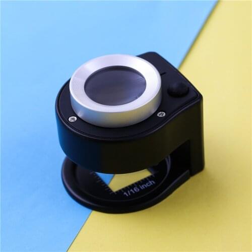 30X with Led Light Currency Detector Lamp Textile Fabric Printing Pigeon Eye Photo Cloth Mirror Scale Measuring Magnifying Glass