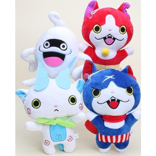 4pcs/lot 20cm Anime Cartoon Yokai Watch Whisper Jibanyan Komasan Plush Toys Soft Stuffed Dolls