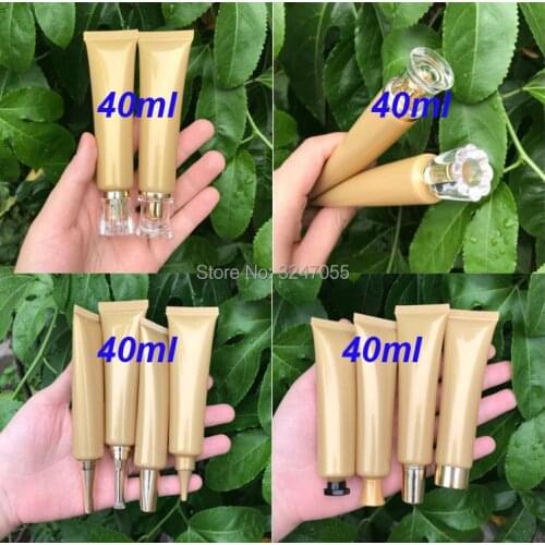 40ML Gold Empty Cosmetic Foundation Container,Portable Facial Cleanser Soft Tube,High Quality Eyecream Refillable Hose Soft Tube