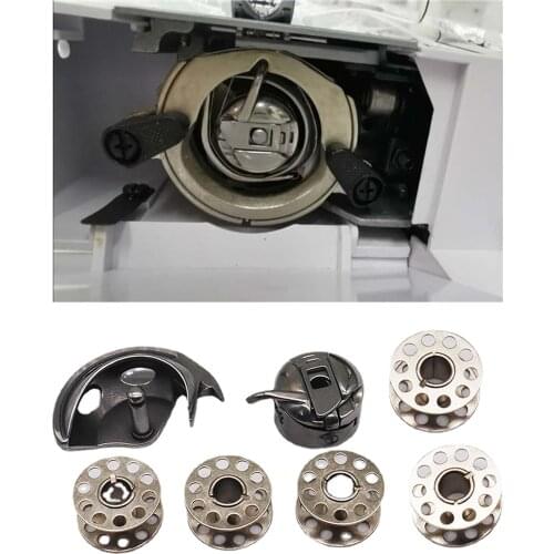 7Pcs Bobbins Case & Shuttle Bobbin & Shuttle Hook set for Vintage Sewing Machine Accessories for DIY Handmade Crafts Making