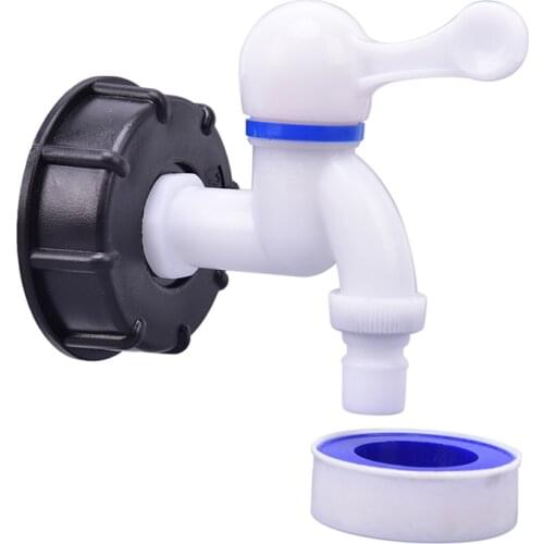 S60X6 IBC Tank Adapter to Plastic 1/2" Tap Replacement Valve Fittings Home Garden Water Connectors Drain Faucet Adapter