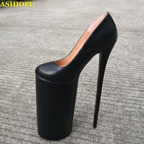 ASHIOFU New Arrival Super-heel Women Pumps Real-photos Sexy Club Party Dress Shoes Slip-on Evening Dance Fashion Court Shoes