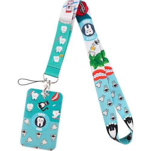PF518 Dongmanli Dentist Doctor Nurse Neck Strap Lanyards Keychain ID Card Pass Hang Rope Lariat Key Chain Key Ring Badge Holder