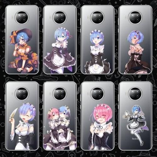 Hot Anime ReZERO Ram Rem Phone Case Transparent for Xiaomi mi Redmi note 10 t 8 9 pro lite 11 Samsung S 8 9 10 20