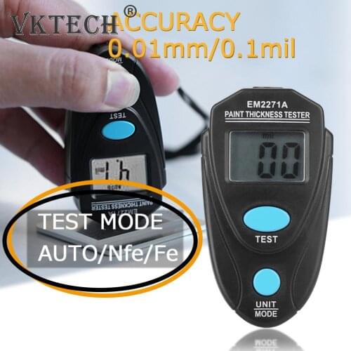 Digital Mini Thickness Gauge Car Paint Film Tester Coating Meter Electric Manual Tool Ultra-precise Fe/NFe 0.1-2mm