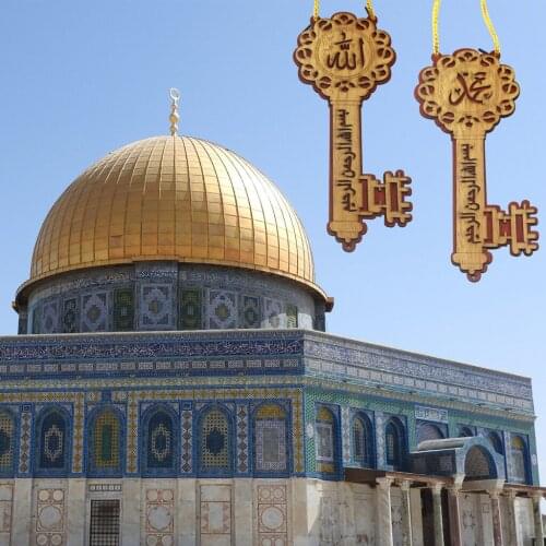 Rustic Muslim Eid Cutout Hanging Tag Plaque Festival Party Wall Door Decor Craft