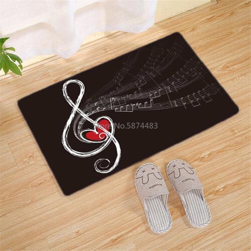 Home Decoration Door Mat Piano Keyboard Music Note Memory Foam Rugs Flannel Carpet Bathroom Mats Doormat Indoor Entrance Mat